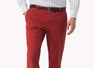 Czerwone spodnie Tommy Hilfiger