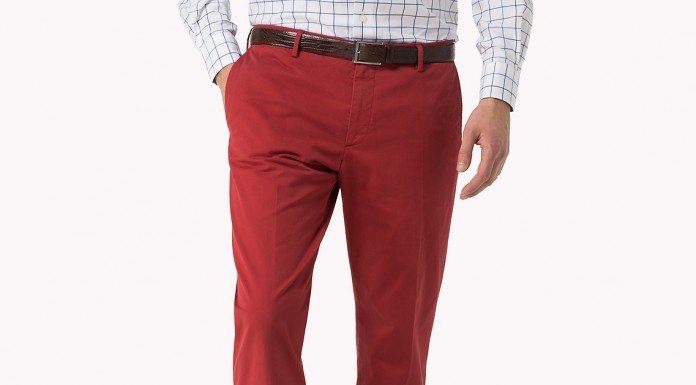 Czerwone spodnie Tommy Hilfiger